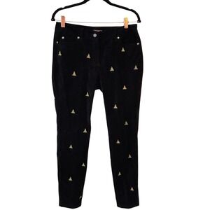 J.McLaughlin Womens Leighton Black Velvet Christmas Tree Pants Size 6 Holiday